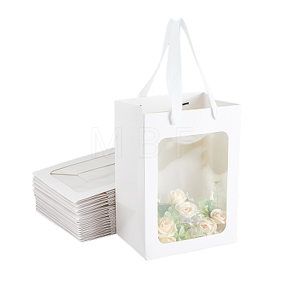 Rectangle Paper Storage Bags with Handle ABAG-WH0046-26B-01-1