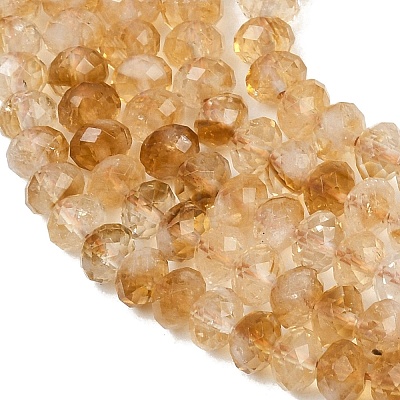 Heated Natural Citrine Beads Strands G-B175-A05-4x6mm-1