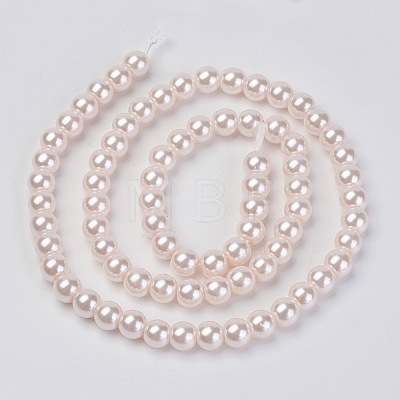 Eco-Friendly Dyed Glass Pearl Bead Strands X-HY-A008-6mm-RB091-1