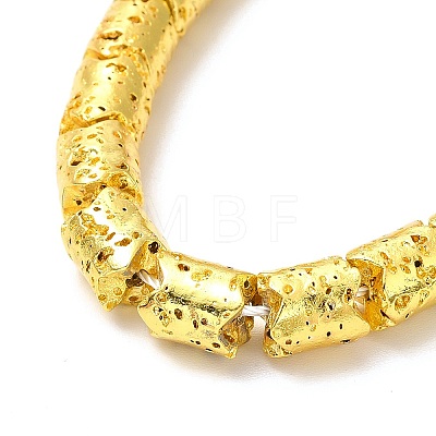 Electroplated Natural Lava Rock Beads Strands G-G984-03G-1