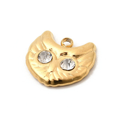 304 Stainless Steel Rhinestone Pendants STAS-P431-07G-1
