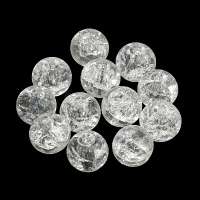 Transparent Spray Painting Crackle Glass Beads GLAA-L046-01B-22-1