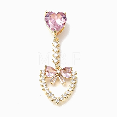 Valentine's Day Brass Micro Pave Colorful Cubic Zirconia Pendants KK-E802-09G-1