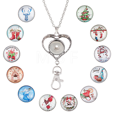 DIY Interchangeable Dome Office Lanyard ID Badge Holder Necklace Making Kit DIY-SC0021-97A-1