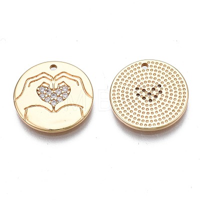 Brass Micro Pave Cubic Zirconia Charms KK-N232-262-1