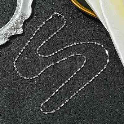 2mm Rack Plating Brass Singapore Chain Necklaces for Women Men MAK-L044-27P-1