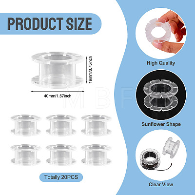 20Pcs Plastic Sewing Thread Spool ODIS-TA0001-12-1
