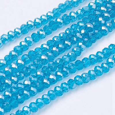 Electroplate Glass Beads Strands EGLA-F003-C15-1