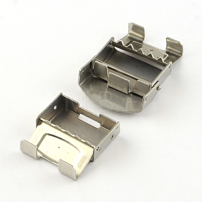 Smooth Surface 201 Stainless Steel Watch Band Clasps STAS-R063-83-1