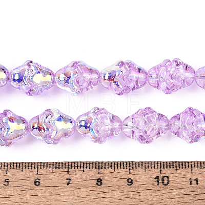 Electroplate Transparent Glass Beads Strands EGLA-N020-03F-1