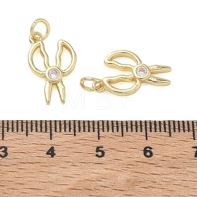 Brass Micro Pave Clear Cubic Zirconia Pendants KK-T085-11G-1