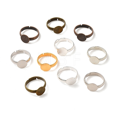 Mixed Color Adjustable Brass Pad Ring Findings X-EC541-14-M-1
