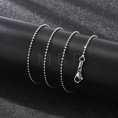 1.5mm Rack Plating Brass Ball Chain Necklaces for Women Men MAK-L044-62P-1