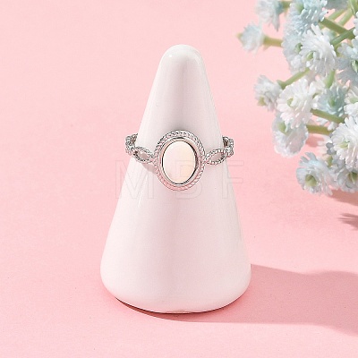 304 Stainless Steel Shell Cuff Open Rings RJEW-JR01111-02-1