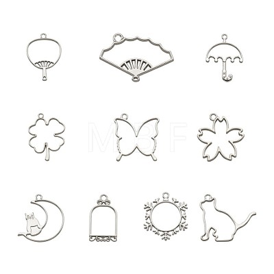 Alloy Open Back Bezel Pendants PALLOY-TA0001-33-1