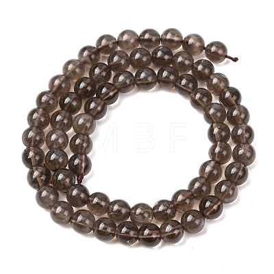 Natural Smoky Quartz Round Beads Strands G-E329-6mm-38B-1