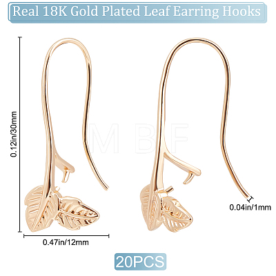 20Pcs Brass Earring Hooks KK-BBC0007-66-1