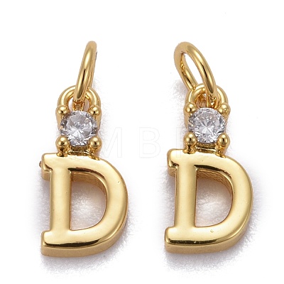 Brass Micro Pave Clear Cubic Zirconia Pendants ZIRC-Z011-35D-1