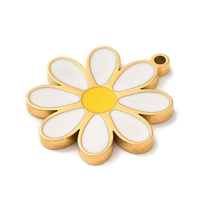 Ion Plating(IP) 304 Stainless Steel Enamel Pendants X-STAS-Q301-08G-1