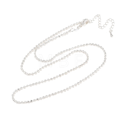 2MM Brass Ball Chain Necklaces for Men Women NJEW-L012-04S-1