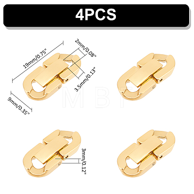 Unicraftale 4Pcs 304 Stainless Steel Fold Over Clasps STAS-UN0055-31-1