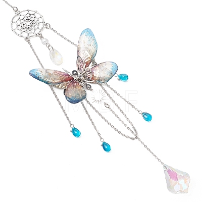 Stainless Steel Resin Butterfly Suncatcher HJEW-TA00452-03-1