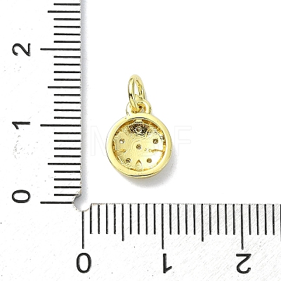 Brass Micro Pave Clear Cubic Zirconia Charms KK-H475-59G-13-1