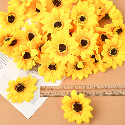 30Pcs Cloth Artificial Sunflower DIY-SP0005-97-1