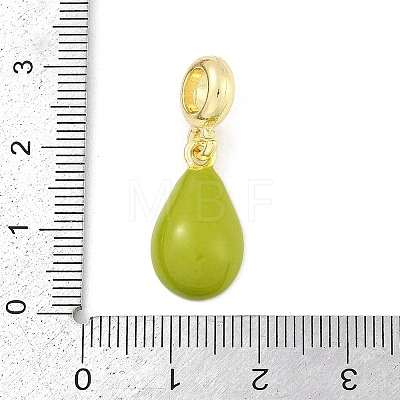Brass Enamel Fruit European Dangle Charms X-KK-Z090-08G-09-1