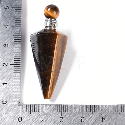 Natural Tiger Eye Faceted Cone Openable Perfume Bottle Big Pendants G-L524-18P-08-1