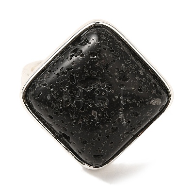 Natural Lava Rock Adjustable Rings RJEW-H240-01S-14-1