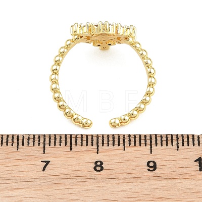 Brass Micro Pave Cubic Zirconia Cuff Open Rings CU-CBACDF6-05G-1