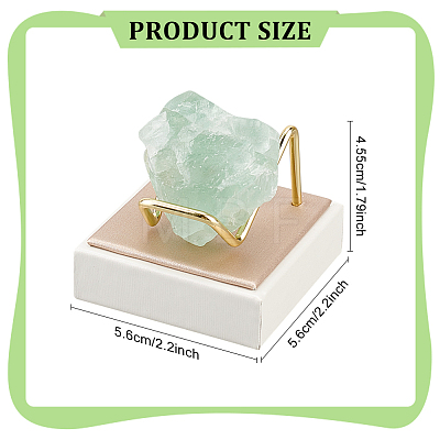 Square PU Leather Mineral Crystal Display Stands AJEW-WH0342-63-1