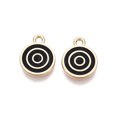 Rack Plating Alloy Enamel Pendants ENAM-N070-01B-02G-01-1