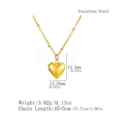 Vintage 304 Stainless Steel Photo Locket Pendant Necklaces for Couples Gift XG2800-1-1