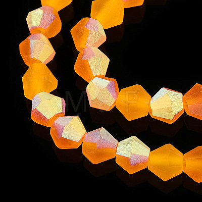 Imitate Austrian Crystal Bicone Frosted Glass Beads Strands X-EGLA-A039-T6mm-MB23-1