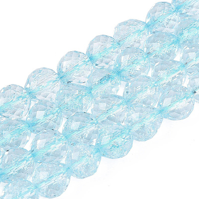 Crackle Transparent Glass Beads Strands GLAA-N068-04A-03-1