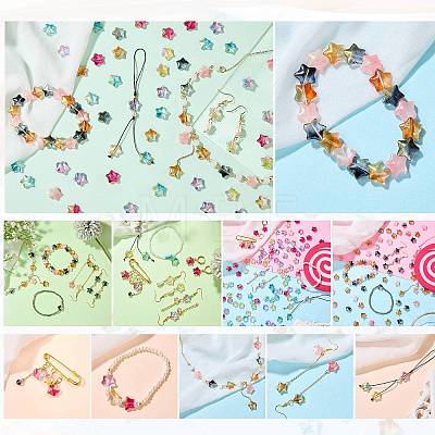 100Pcs Gradient Color Handmade Lampwork Beads DIY-SZ0010-51F-1
