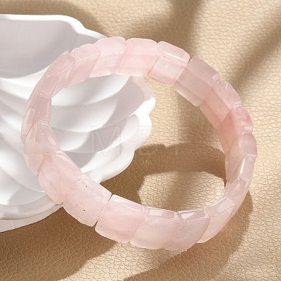 Natural Rose Quartz Gemstone Stretch Bracelets BJEW-F406-B04-1