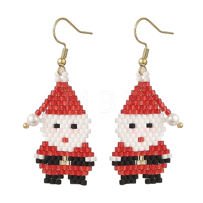 Christmas Glass Dangle Earrings EJEW-MZ00804-1