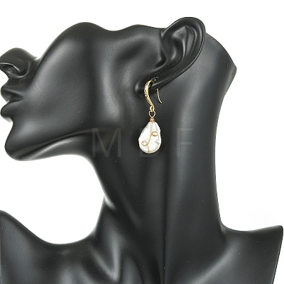 Baroque Natural Keshi Pearl Dangle Earrings EJEW-JE07064-01-1