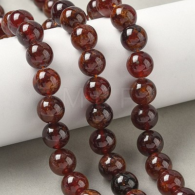 Natural Orange Garnet Beads Strands G-G271-B01-10mm-1