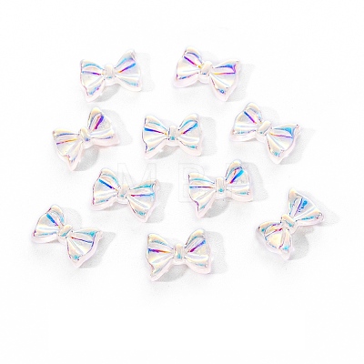 Electroplated Bowknot Resin Cabochons MRMJ-R128-16F-1