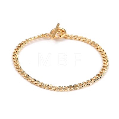 Brass Curb Chain Bracelets BJEW-JB05365-1
