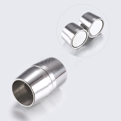 304 Stainless Steel Magnetic Clasps with Glue-in Ends STAS-F132-03P-1