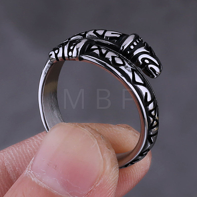 Titanium Steel Word Open Cuff Ring FIND-PW0020-16C-1