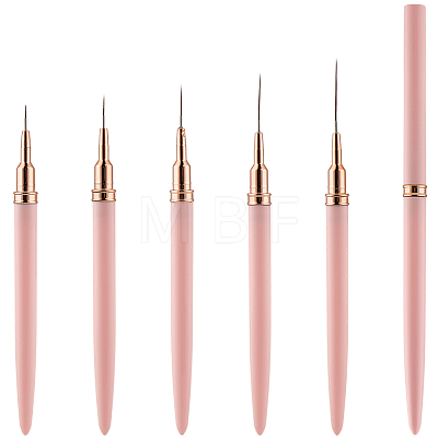 5Pcs Plastic Nail Art Line Brush AJEW-WH20816-069A-1