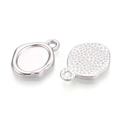 304 Stainless Steel Pendant Cabochon Settings STAS-T067-11P-1