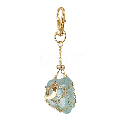 Moon Alloy Swivel Lobster Claw Clasps & Brass Cable Chains AJEW-JB01336-02-1