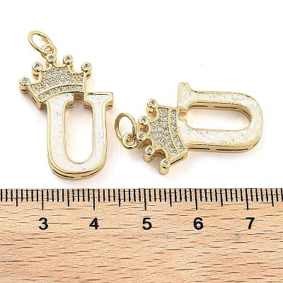 Brass Micro Pave Clear Cubic Zirconia Pendants KK-G498-01U-02-1